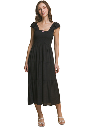 Womens Dresses Square Collar Casual Maxi Dress Chic Lightweight Basic Summer Sundress-A1