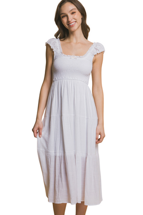 Womens Dresses Square Collar Casual Maxi Dress Chic Lightweight Basic Summer Sundress-B1