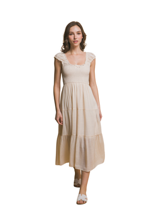 Womens Dresses Square Collar Casual Maxi Dress Chic Lightweight Basic Summer Sundress