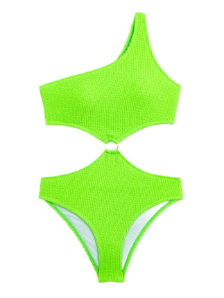 Women's O-Ring Cutout One Shoulder One Piece Swimsuit High Cut Bathing Suit