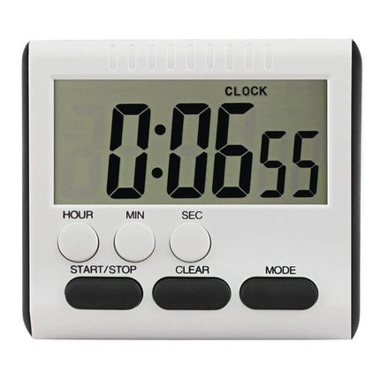 2 Pack Digital Kitchen Timer Big Digits Loud Alarm, Strong Magnetic Backing Stand with Large LCD Display for Cooking Baking Sports Games School Office (White) (GK-NEG2-0W50)