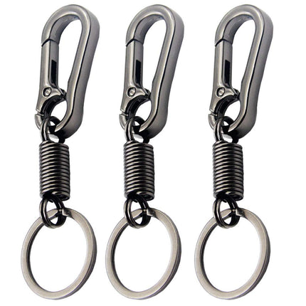3 Pack Retro Key chain, Carabiner Shape Keychain, Simple Fashion Style Key Chain Ring Keyring Key Holder for Women and Men (Gun Color)