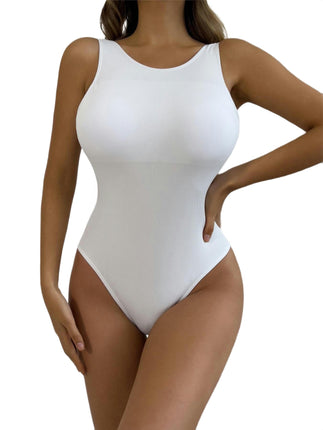 One Piece Bathing Suit for Women Tummy Control Swimsuit Scoop Neck Backless Monokini