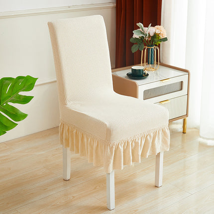 1 Pack skirted plaid dining chair cover, elastic removable chair cover for hotel banquet wedding restaurant kitchen