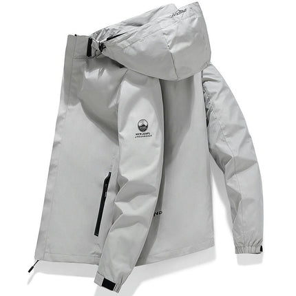 Men's Softshell Jacket With Removable Hood, Water Repellent Outdoor Coat