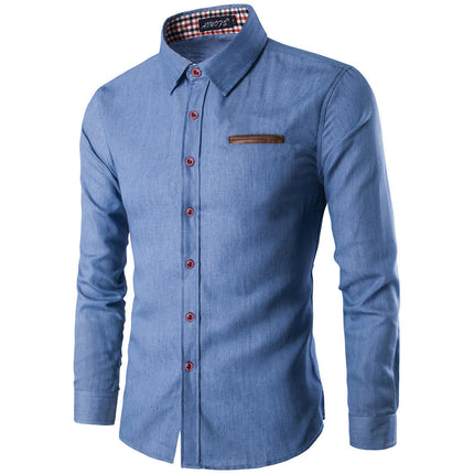 Men's Dress Shirts Long Sleeve Wrinkle-Resistant Casual Button Down Shirt