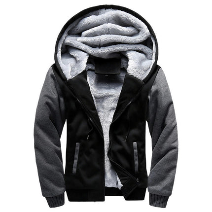 Men's Hoodie Sweatshirt Winter Full Zip Fleece Sherpa Lined Warm Jacket
