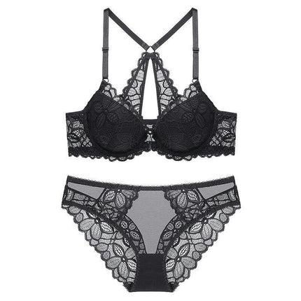 Ladies Sexy Lingerie Bra and Panty Set Front Button Lingerie Matching Bra Set