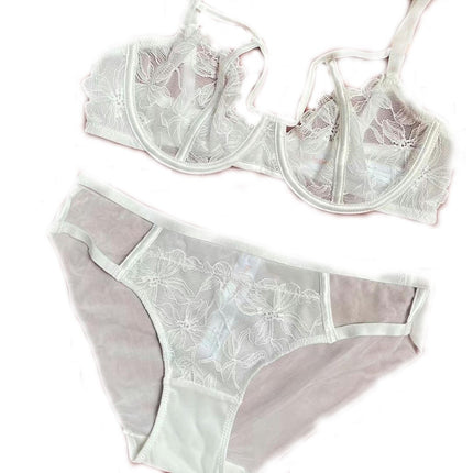 Women's Sexy Lace Lingerie Set Sling Embroidered Bra and Panty Set Two Pieces