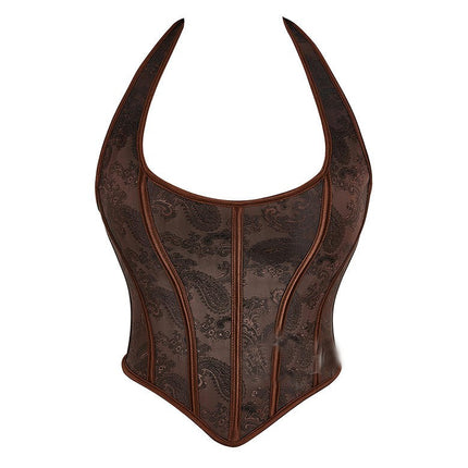 Palace Corset Beautiful Back Drawstring Adjustment Retro Halter Neck Seamless Bone Garment