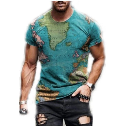 Men's 3D Printed Retro Short Sleeve T-Shirt Skull Blast - T-Shirt Black S-3XL