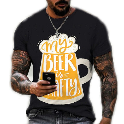 Men's 3D Printed Retro Short Sleeve T-Shirt Skull Blast - T-Shirt Black S-3XL 1