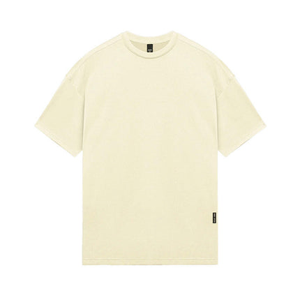 Men's Solid Color T-Shirt Short Sleeve Fashion Loose Round Neck Gym Sports Leisure Fitness Top