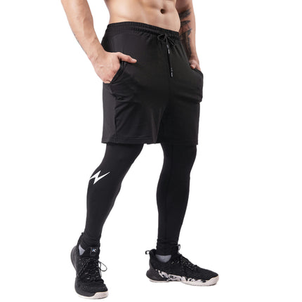 Men's 2 in 1 Running Athletic Pants Workout Legging with Pockets