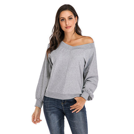 Women's Classic Low Neck Floral Printed Sweatshirt Women's Casual Sweatshirt Top Long Sleeve Ladies Tops