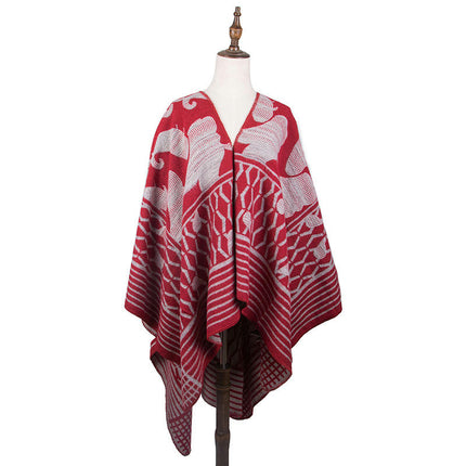 Scarf for Women Luxury Warm Wrap Silky Feel Shawl in Rich Colours Faux Cashmere Split Shawl