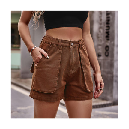 Women High Waist Cargo Denim Shorts Casual Summer Jean Shorts