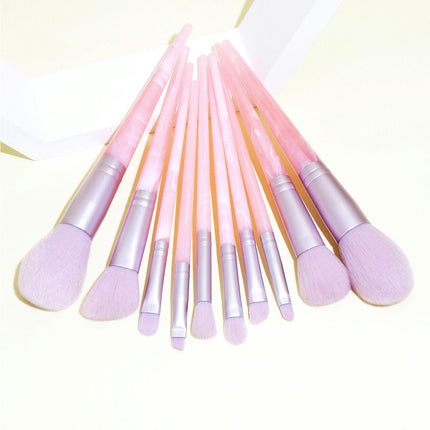 Texture 10 Pieces with Synthetic Bristle Foundation Face Powder Blush Eyeshadow Brush Makeup Brush Kit