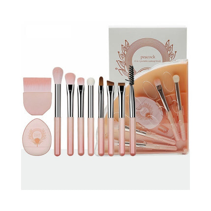 10PcsPortable Makeup Brushes Set with Box Foundation Eye Shadow Blush Makeup Brush Face Brushes for Travel Daily Date