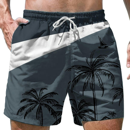 Coconut Tree Shorts - Men's Shorts Summer Beach Pants Swim Shorts with Pockets
