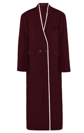 Women's Fashion Long Coat Spring V-neck Casual Coat with Pockets