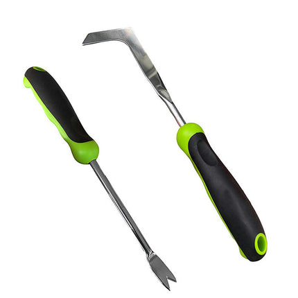 Gardening Tools 2-Pack Crack Weeding L-Shaped Yard Knife Manual Stainless Steel Weeding Tool