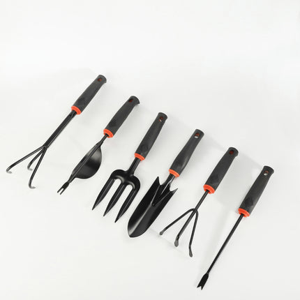 Gardening Tools Set, 6 Pcs Garden Tools Set, Black Painted Metal Heavy Duty Gardening Tools Kit