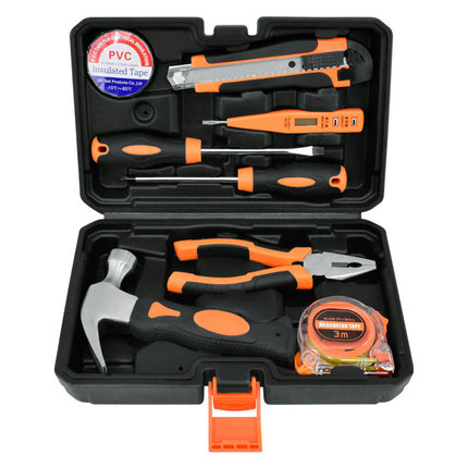8-Piece Universal Household Hand Tool Set - Small Repair Tools with Plastic Tool Case