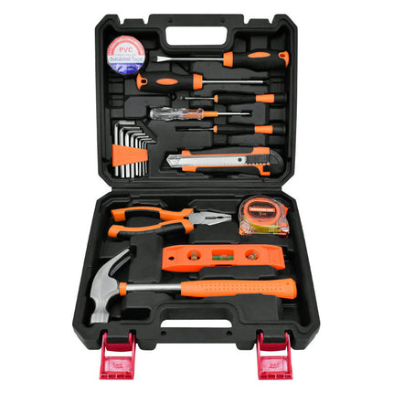 19-Piece Hand Tool Set - Includes Claw Hammer Level Home Repair Toolbox Tools