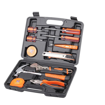 12-Piece Tool Set - Universal Household Hand Tool Kit, Stainless Steel Tool Set with Plastic Tool Case