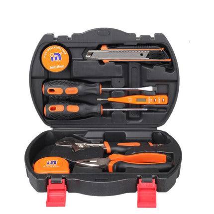 9-Piece Tool Set - Universal Household Hand Tool Kit with Plastic Tool Box Storage Box
