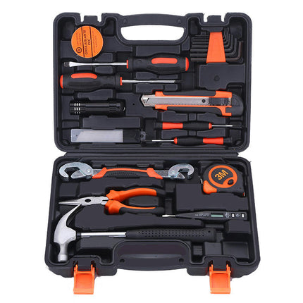 25 Piece Home Repair Tool Kit - Universal Car Household Hand Tool Set with Storage Tool Box