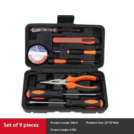 9-Piece Carbon Steel Combination Tool Set, Manual Hardware Tool Set for Car and Home Use
