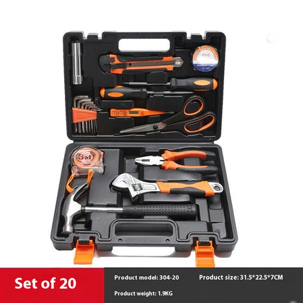 Tool Set 20 Pieces General Household Small Hand Tool Kit with Plastic Tool Box Storage Case