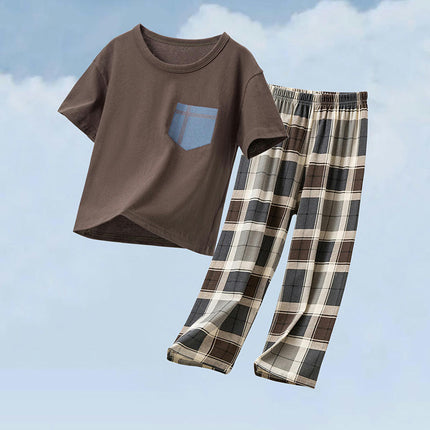Children's Pajama Set - 2-Piece Cotton Short-Sleeved Trousers for Boys, Girls and Children