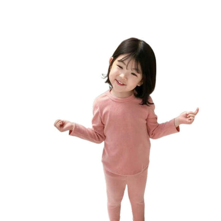 Girls Long Sleeve Pajamas 2-piece Set-Spring and Autumn High Waist House Clothes Baby Girls Set