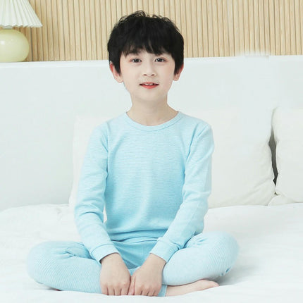 Children's Pajamas 2-piece Set - Children's Colored Cotton Lycra Autumn Clothes and Autumn Pants Set