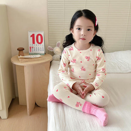 Children's Cotton Pajama Set - Boys and Girls Cartoon Long Sleeve Long Pants 2-Piece Set