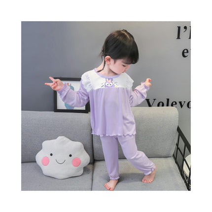 Girls Pajamas Set Cute Cartoon Long Sleeve Home Clothes Two-piece Set for Small and Medium Children