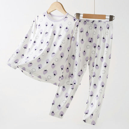 Girls Pajama Set-Modal Long Sleeve Pants Children's Home Clothes Spring and Autumn