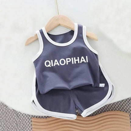 Toddler Boys Summer 2-piece Set - Camisole Sleeveless Top with Shorts Set