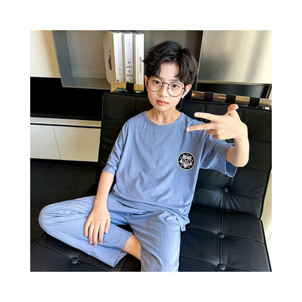 Boys' Summer Pajamas 2-piece Set Modal Short-sleeved Pants Home Clothes Set