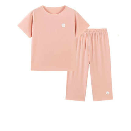 Boys and Girls Pajamas Set - Tencel Loose and Comfortable Home Clothes 2-Piece Set