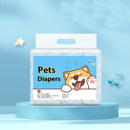 Dog Diapers Pet Care Disposable Female Dog Diapers Absorbent with Leak Proof Fit 10 Count