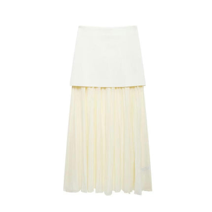 Womens Long Pleated Skirts High Waisted A Line Flowy Maxi Skirts