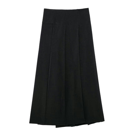 Women A-Line Pleated High Waist Skirt Flowy Elegant Casual Long Skirts