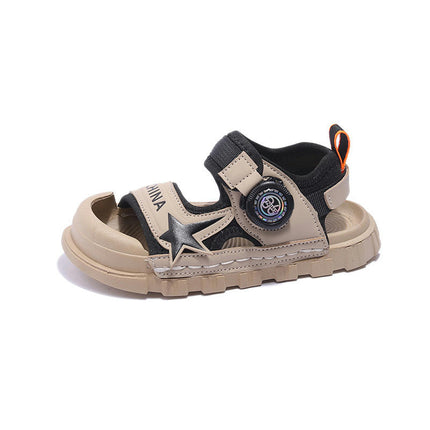 Kids Sandals Boys Open Toe Comfy Beach Casual Sport Faux Leather Sandal
