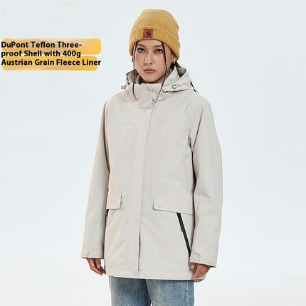 Womens Waterproof Fleece Snow Coat 3 in 1 Snowboarding Jackets Winter Warm Raincoat