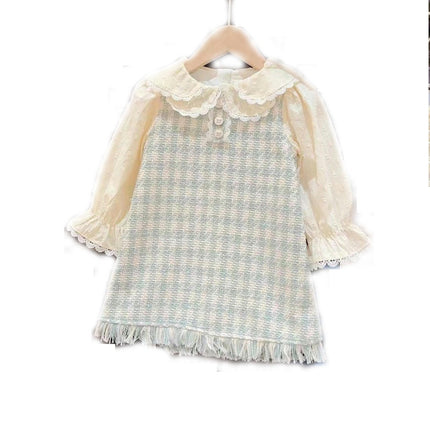 Girls Long Sleeve Dress Preppy Style Chanel Style Children's Princess Dress