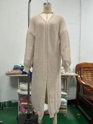 Women's Oversized Long Cardigan Sweaters Long Sleeve Split Open Front Drape Knit Duster Coat